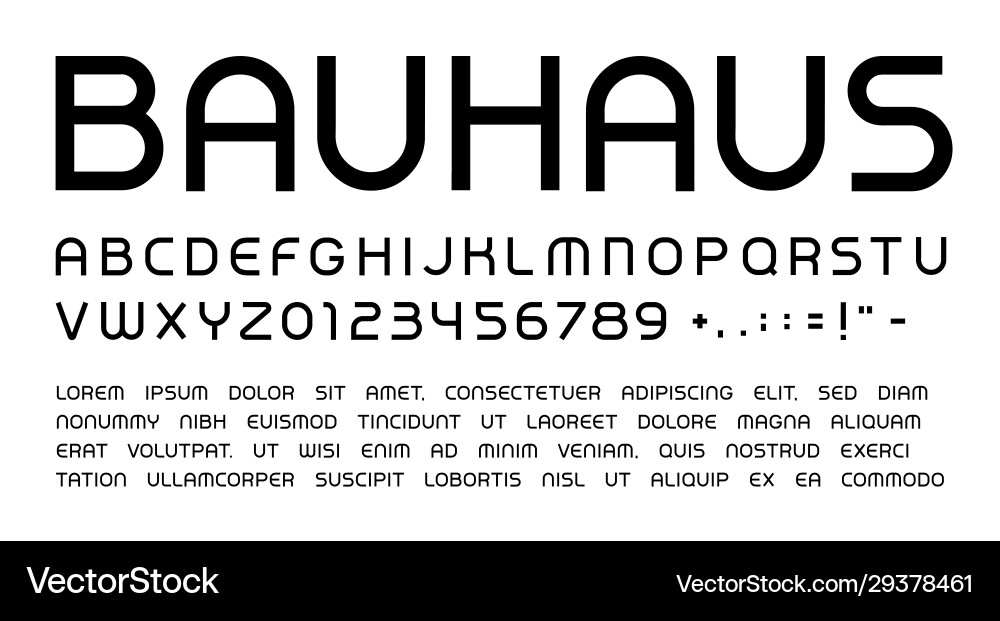 Rounded Bauhaus Headline Font Set vector image