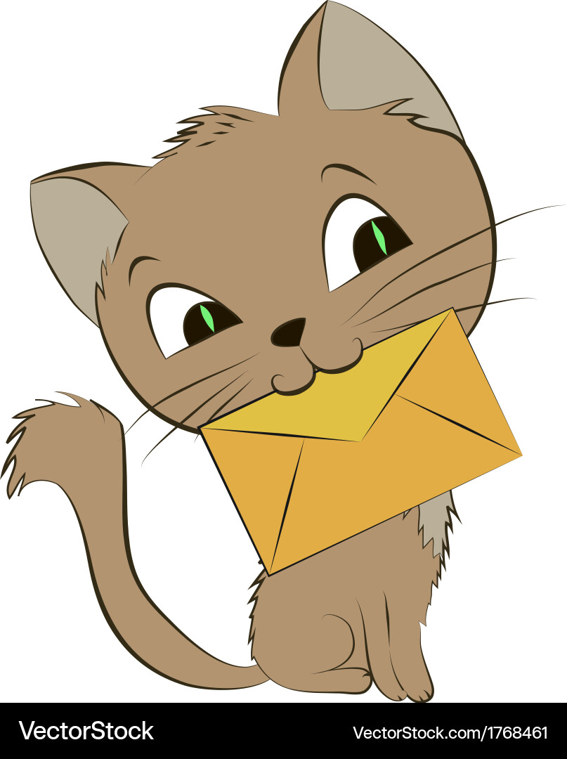 Smiling Cat with Envelope vector image