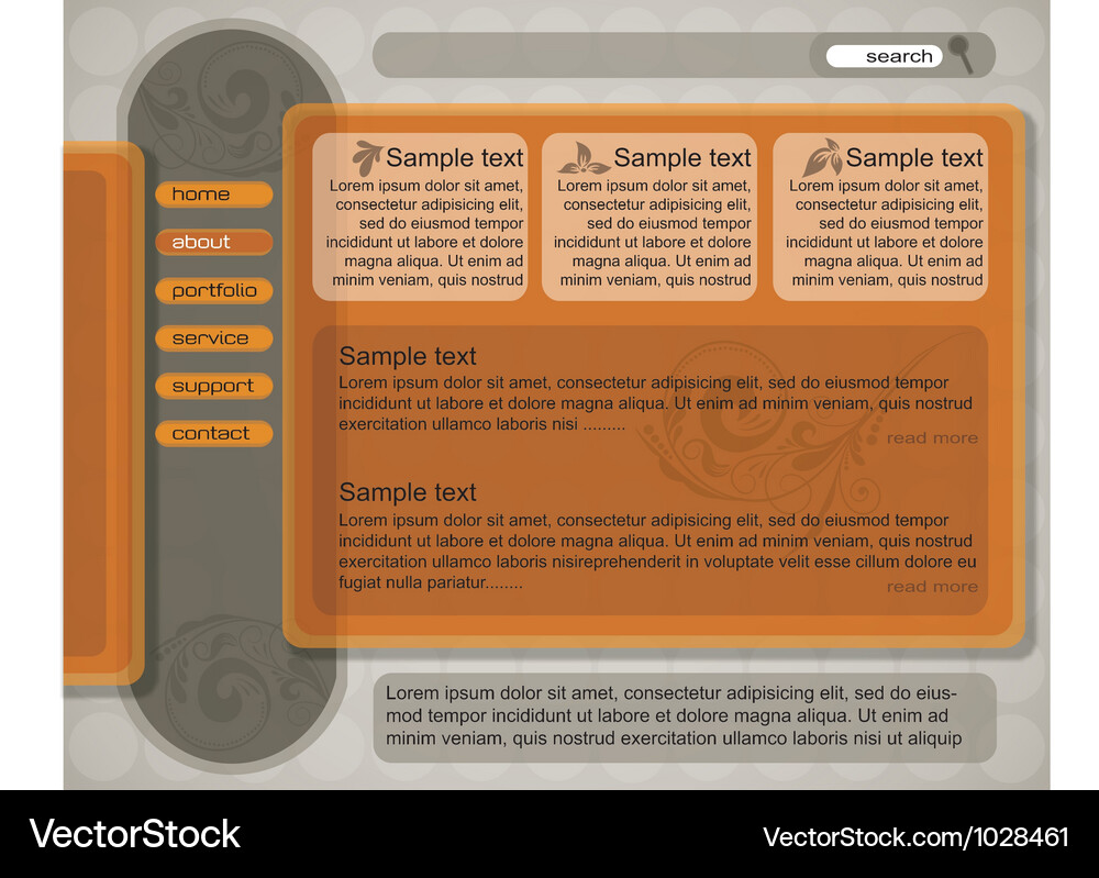 Template design web site Vector Image