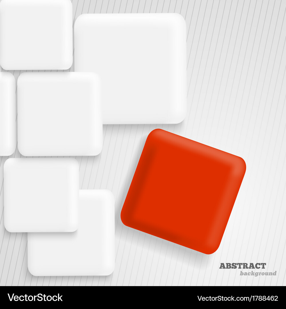 Abstract background with white and red squares Vector Image