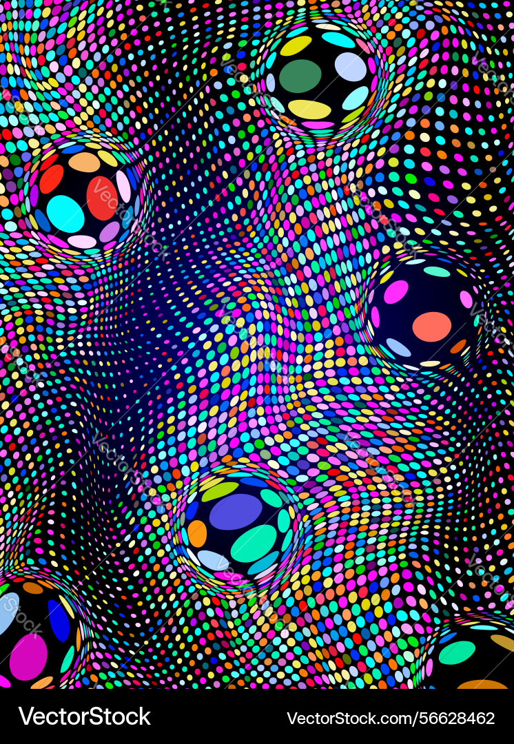 Colorful textured pattern with spheres and dots Vector Image