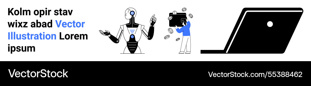 Futuristic robot data interaction and technology Futuristic robot data interaction and technology vector image