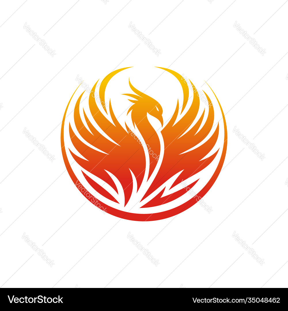 Modern flaming phoenix logo designs template Vector Image