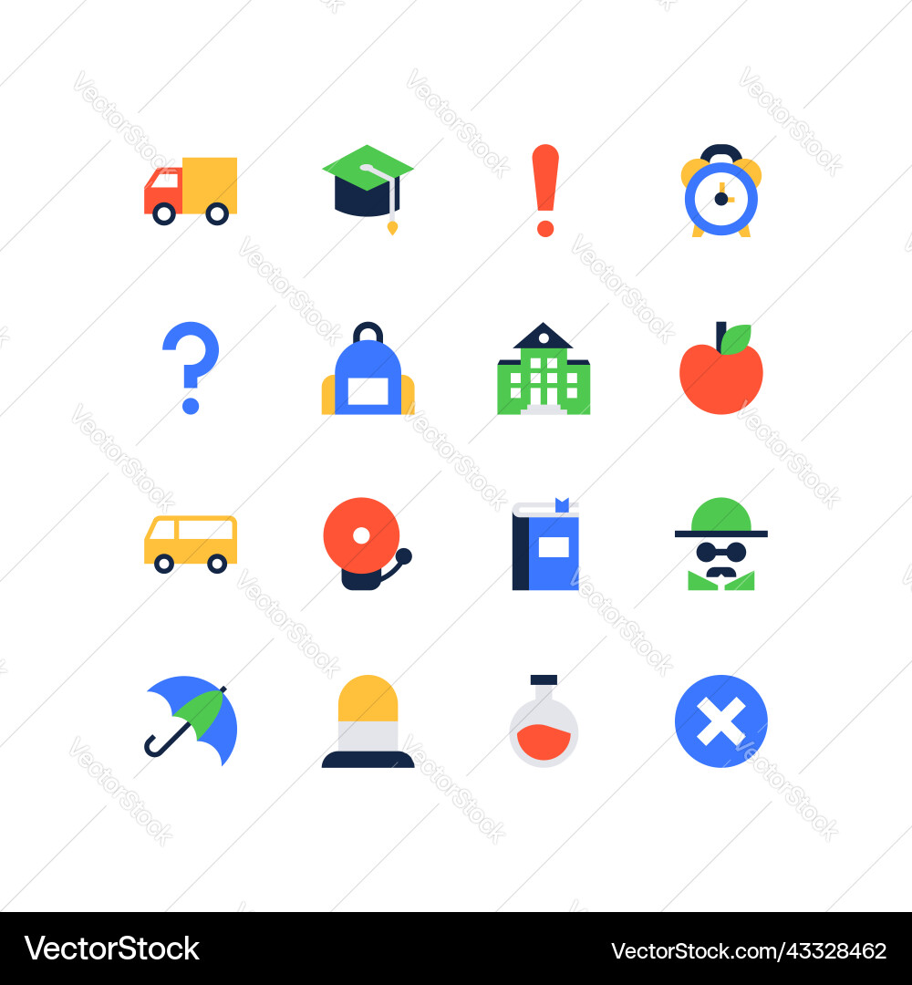 School and learning - set of flat design style School and learning - set of flat design style vector image