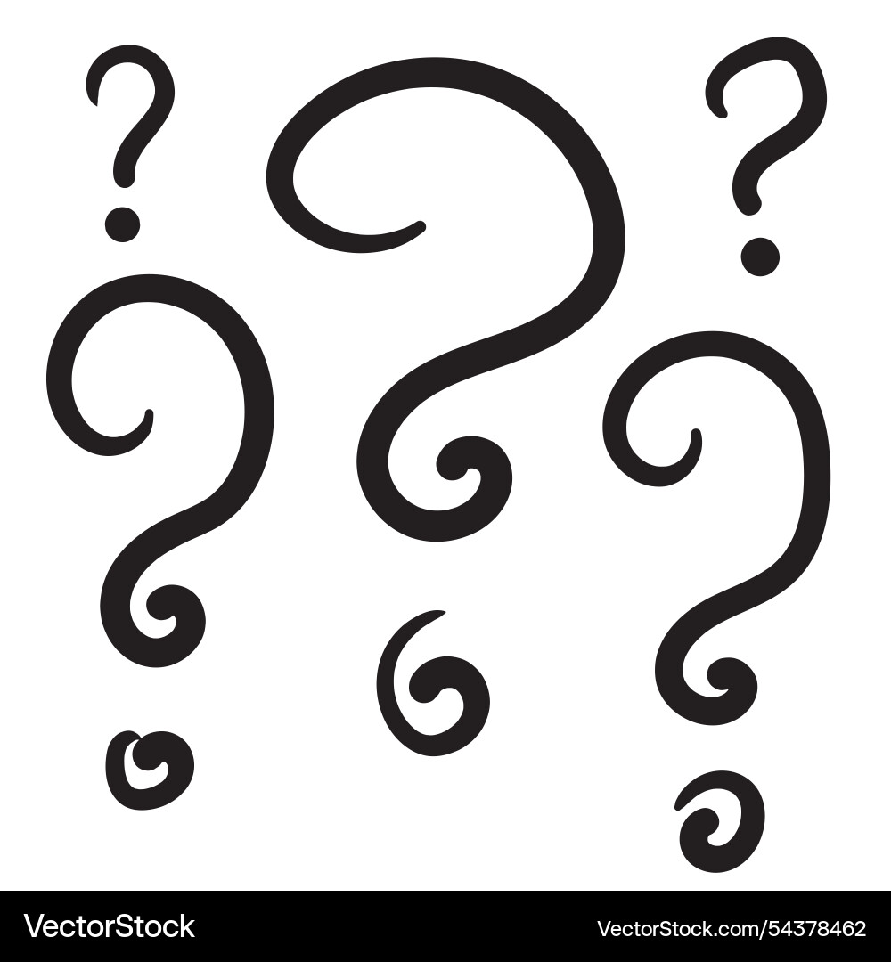 Set of different question marks quest and inquire vector image