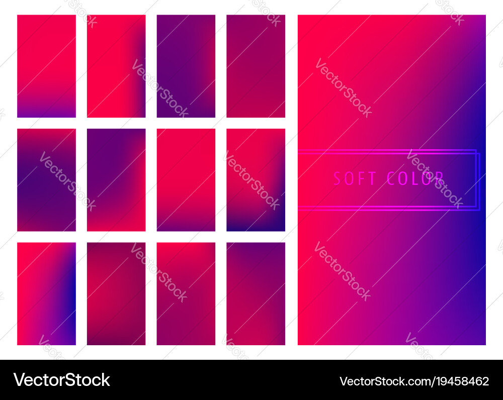 Set of soft color gradients background vector image