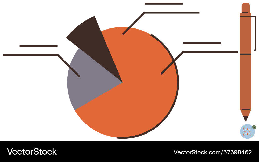 Statistical pie chart with labeled sections Statistical pie chart with labeled sections vector image