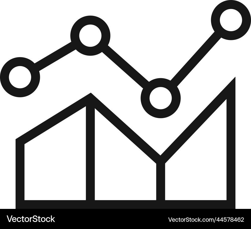 Statistics Chart Icon - Line Graph vector image