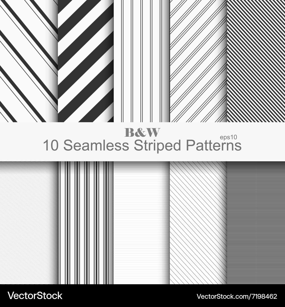 Striped Pattern Collection - Seamless Textures Vector Image