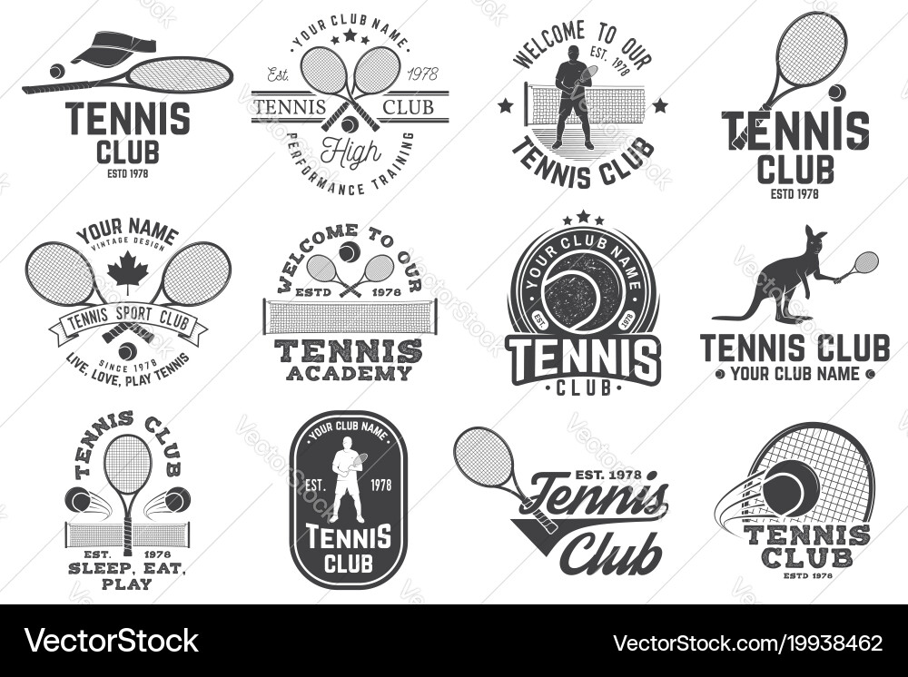 Vintage Tennis Club Badges vector image