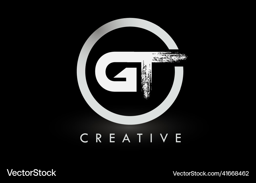 Weiß gt Pinsel Buchstaben Logo Design kreativ Weiß gt Pinsel Buchstaben Logo Design kreativ vektorbild