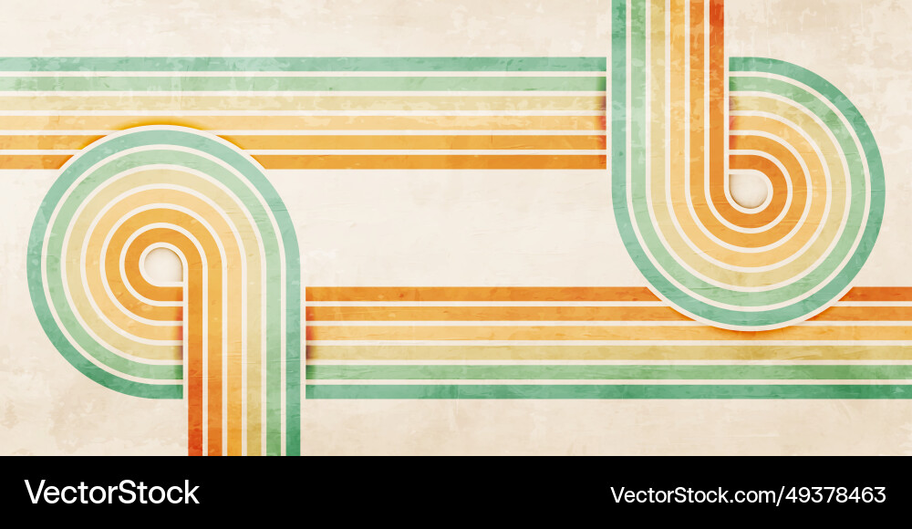 Abstract background of color lines in 70s retro vector image