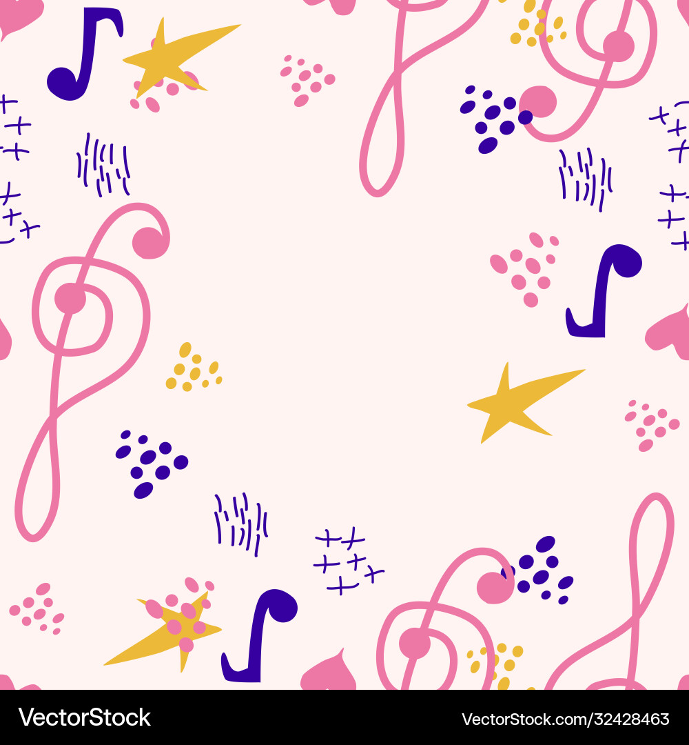 Abstract music notes seamless pattern background Abstract music notes seamless pattern background vector image