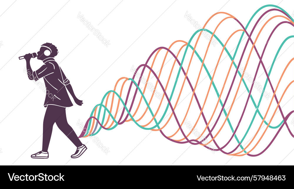 Dynamic Sound Waves & Lines Vector Image