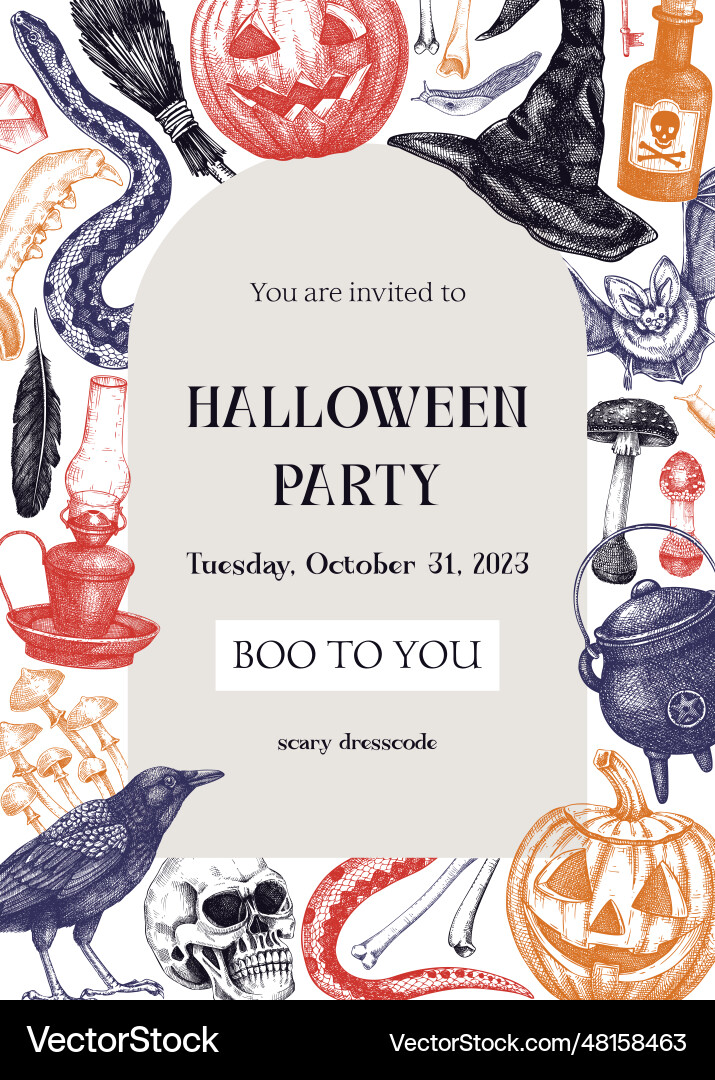 Halloween Einladung Design Vorlage Gruß Halloween Einladung Design Vorlage Gruß vektorbild