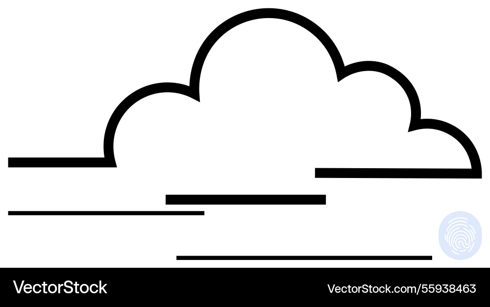 Minimalistic cloud design with horizontal lines Minimalistic cloud design with horizontal lines vector image