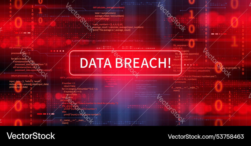 Ransomware Data Breach Alert Royalty Free Vector Image