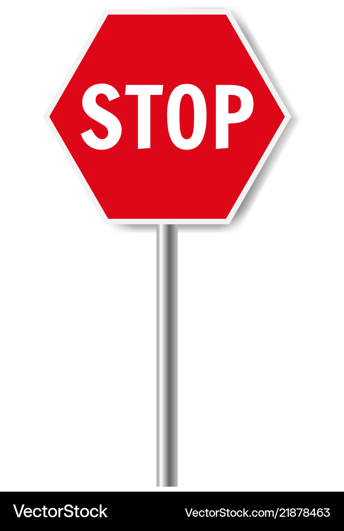 Roter Stop signisoliert weißer Hintergrund Roter Stop signisoliert weißer Hintergrund vektorbild