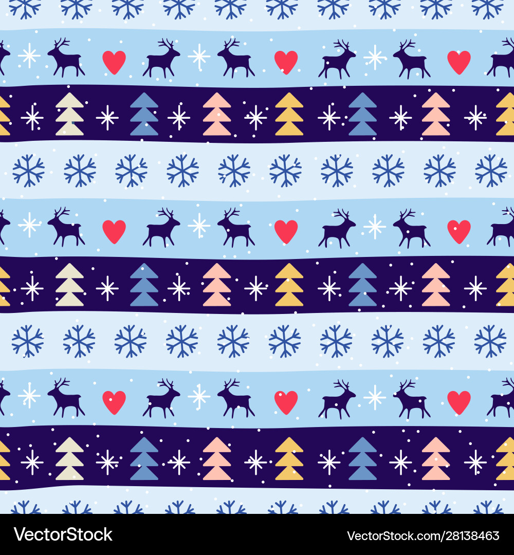 Seamless christmas patterns design in nordic Seamless christmas patterns design in nordic vector image