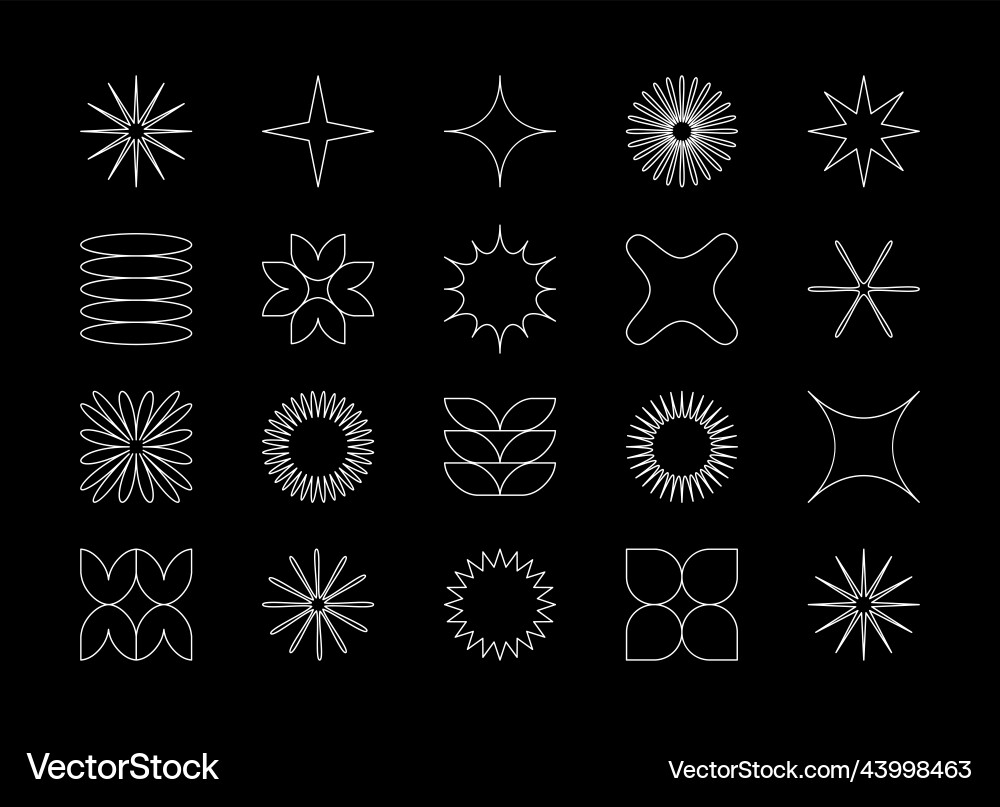 Set of abstract minimalistic geometric elements Set of abstract minimalistic geometric elements vector image