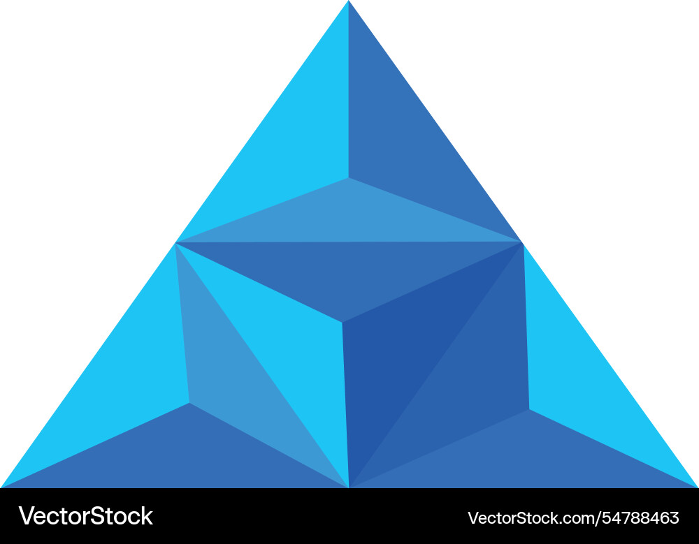 Tetrahedrons set with gradients for game i vector image