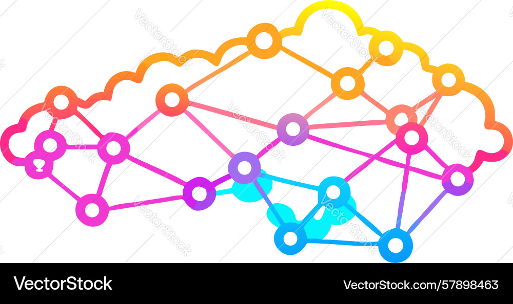 Vibrant data network cloud structure design Vector Image