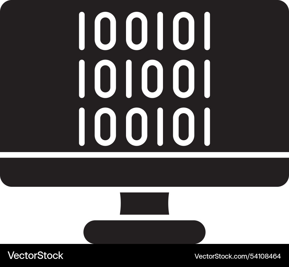 Binary code glyph icon design vector image