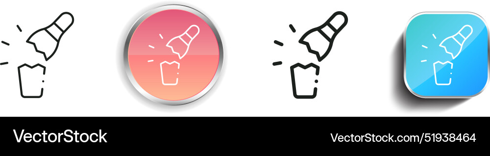 Bowling pin icon thin linear regular and button vector image