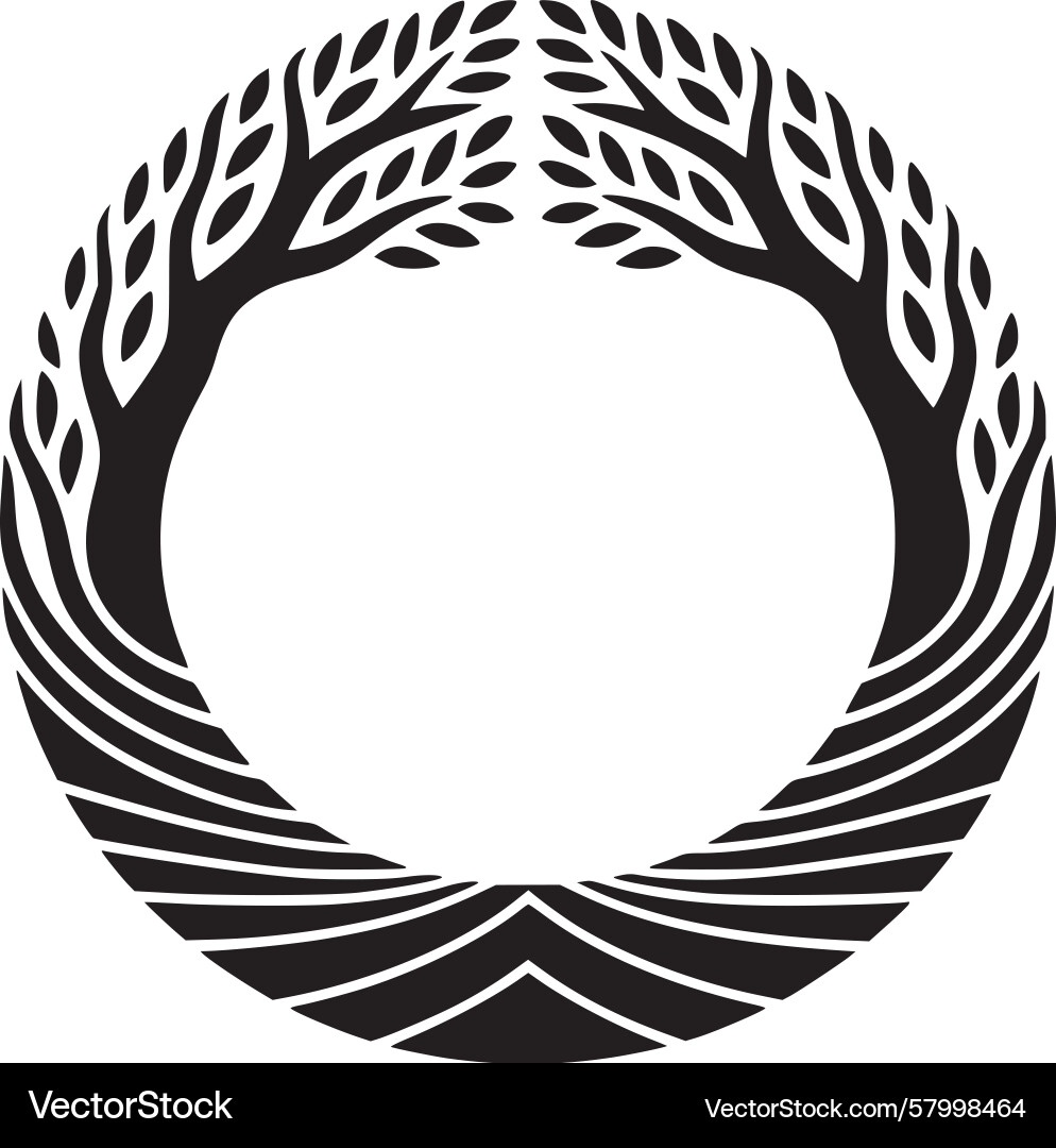 Circular Tree Symbol Vector Image