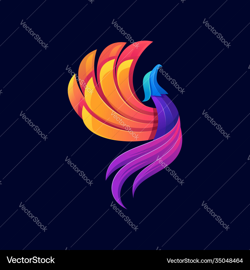 Colorful Phoenix Logo Template vector image