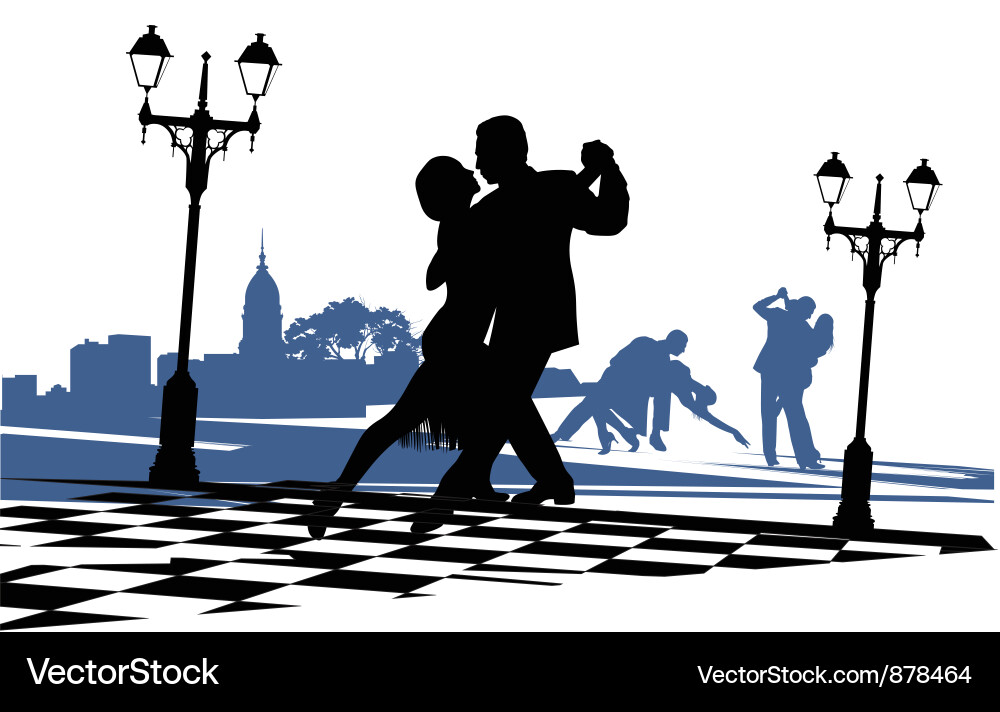 Couple dancing tango Royalty Free Vector Image