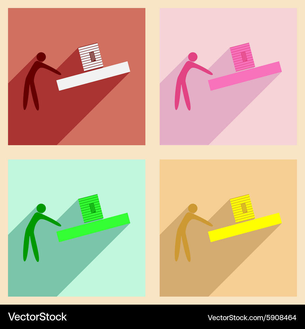 Flat with shadow concept and mobile application Vector Image