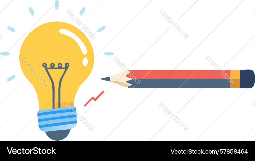 Idea measurement and development lightbulb ruler Vector Image