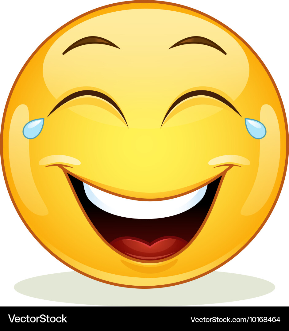 Laughing emoticon with tears of joy vector image