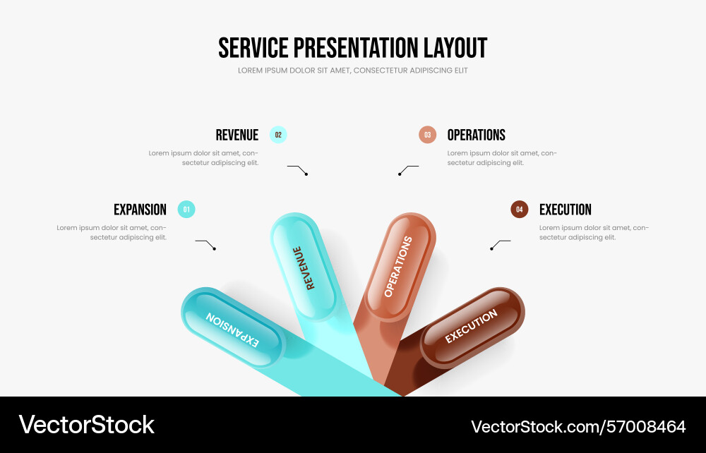 Modern introduction four element diagram slide Modern introduction four element diagram slide vector image