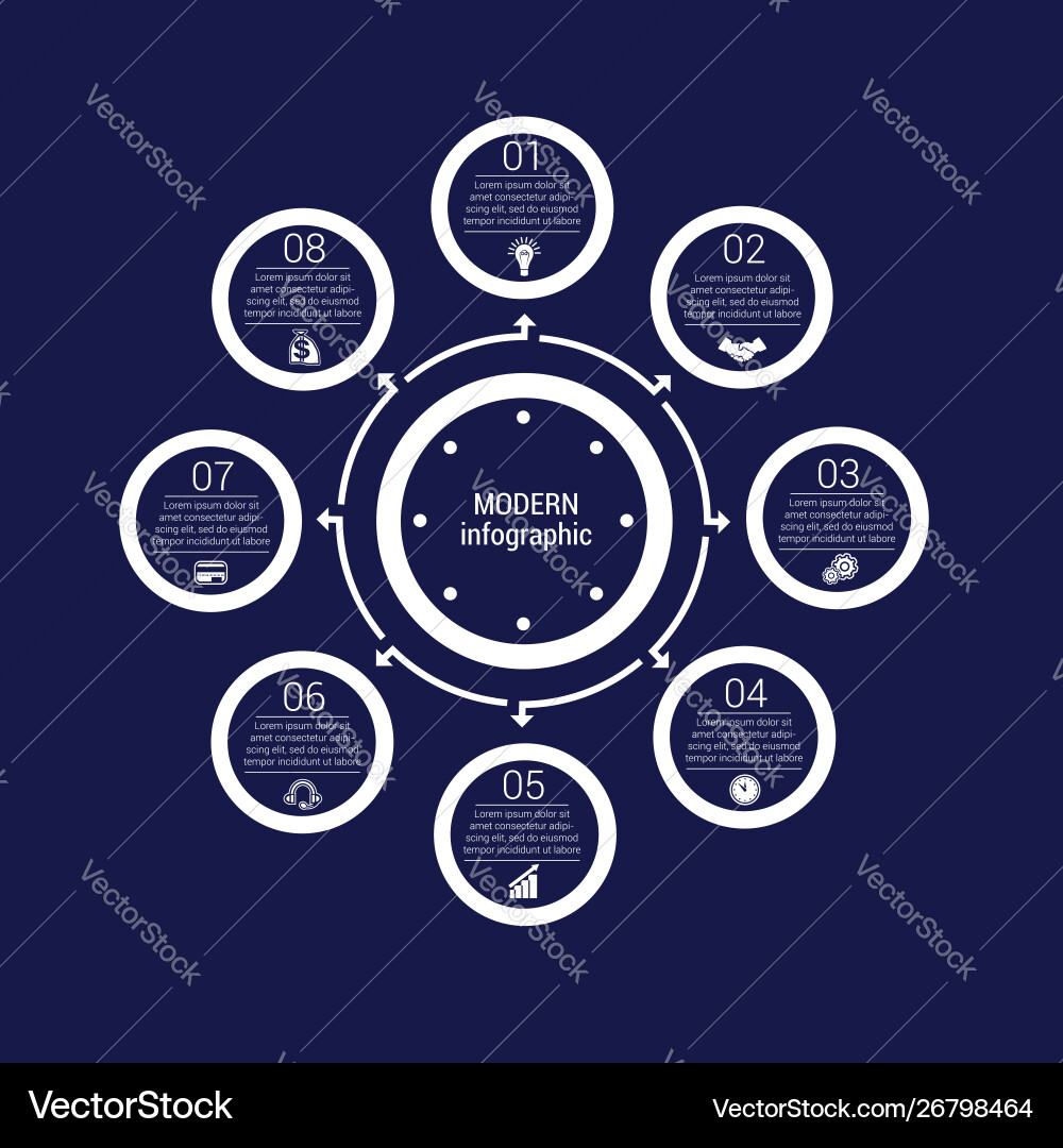 Monochrome circles in a circle pattern vector image