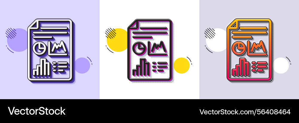 Report document line icon column graph sign Report document line icon column graph sign vector image
