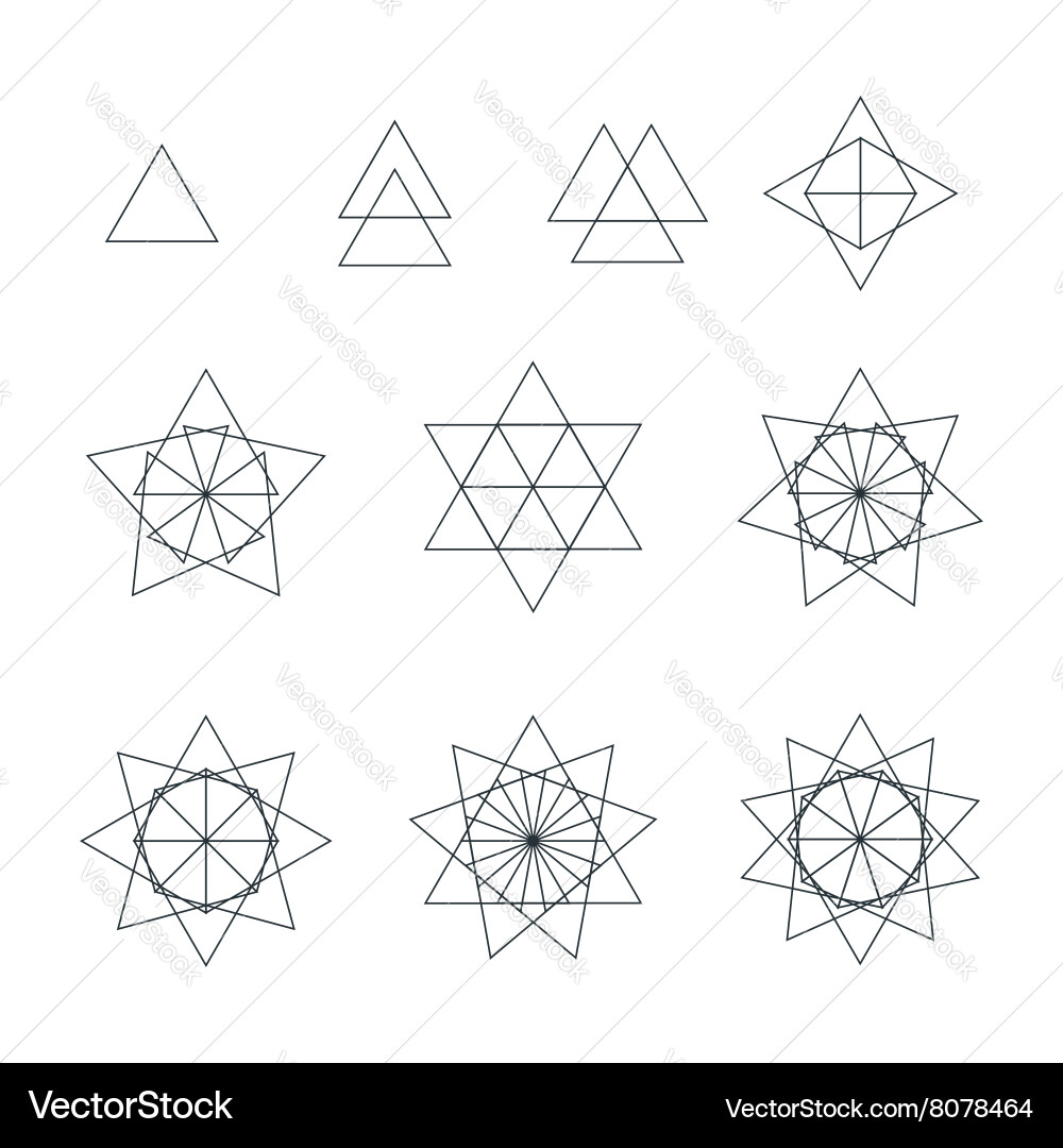 Sacred Geometry - Triangle & Delta Forms Vector Image