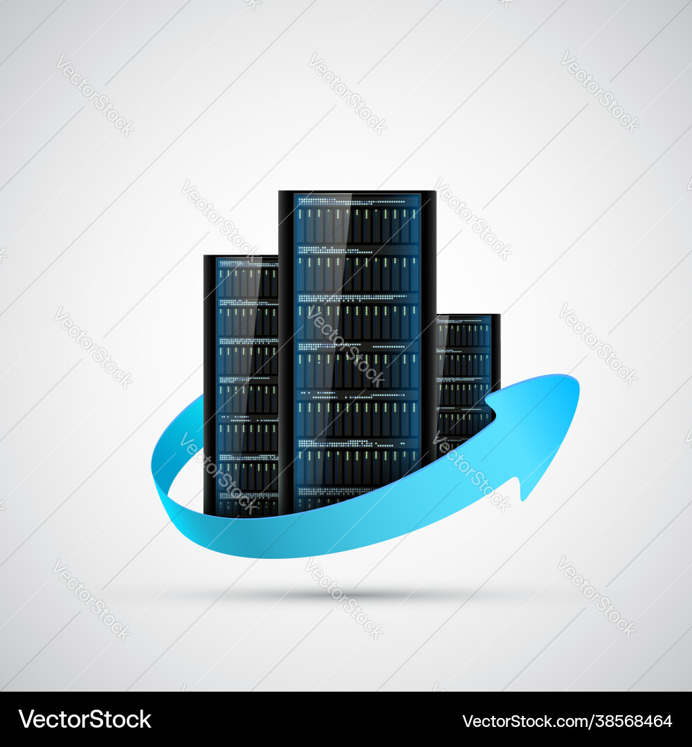 Servernetzwerk für Datenspeicherung und Rechenzentrum Servernetzwerk für Datenspeicherung und Rechenzentrum vektorbild