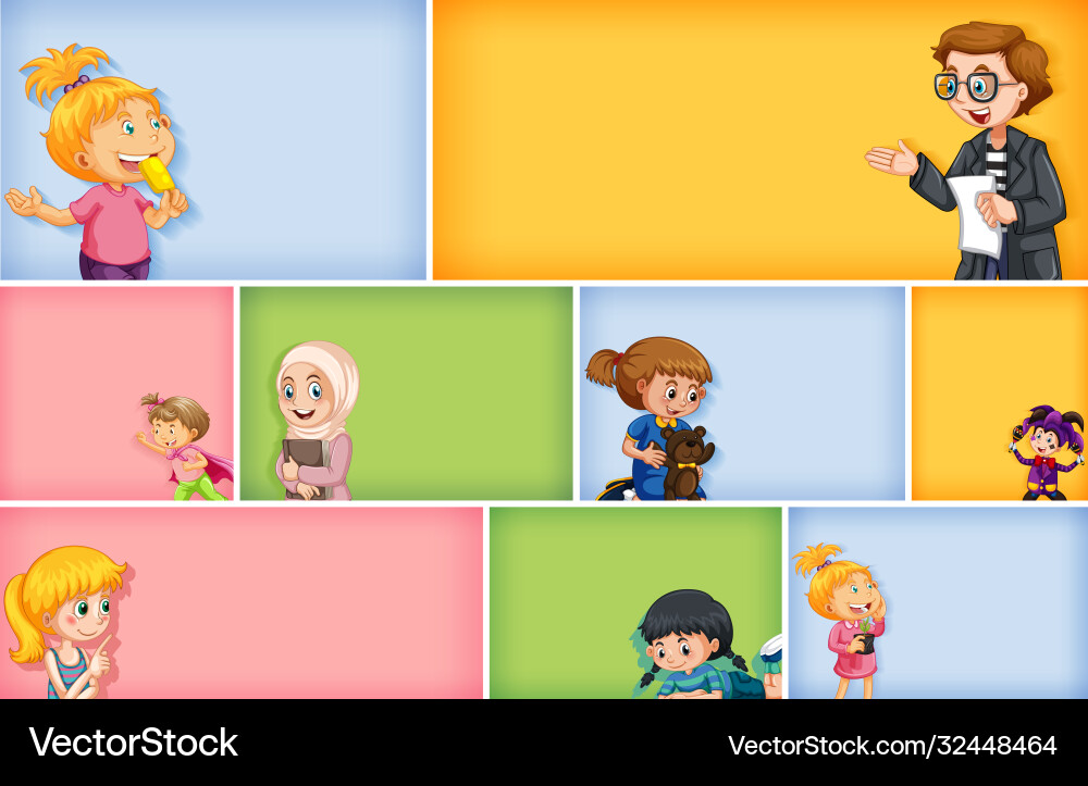 Set different kid characters Set different kid characters vector image