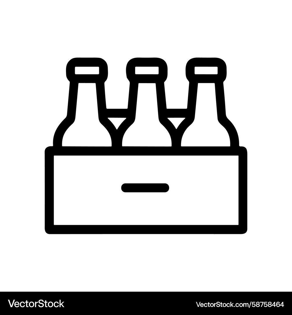 Three Bottles in a Box Container Vector Image