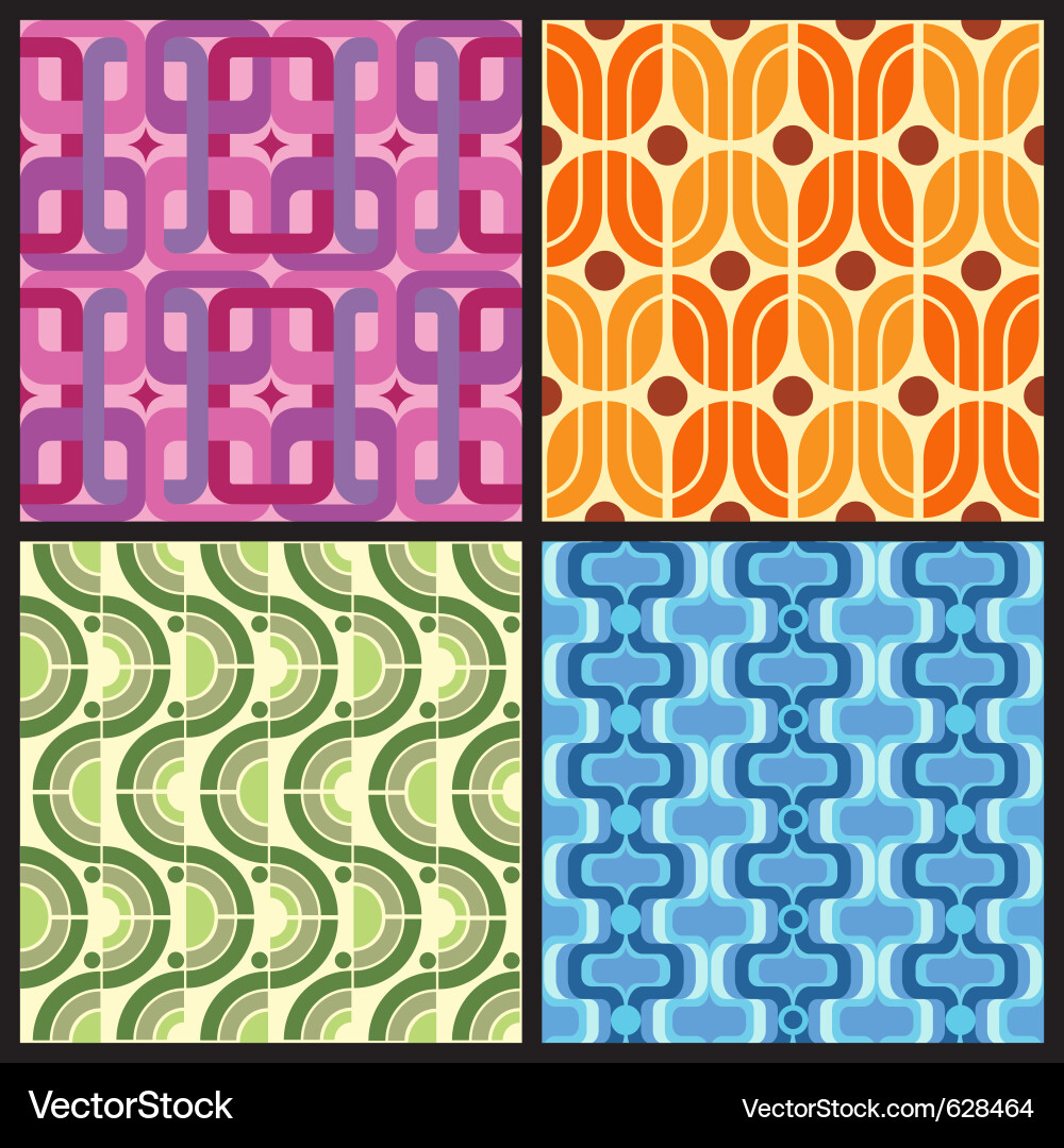 Vibrant Retro Patterns Vector Image