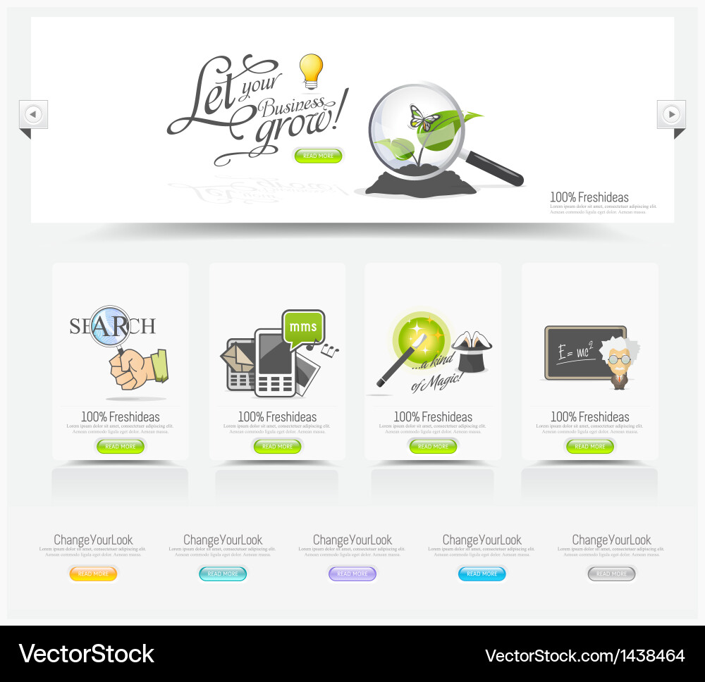 Web site navigation menu pack vector image