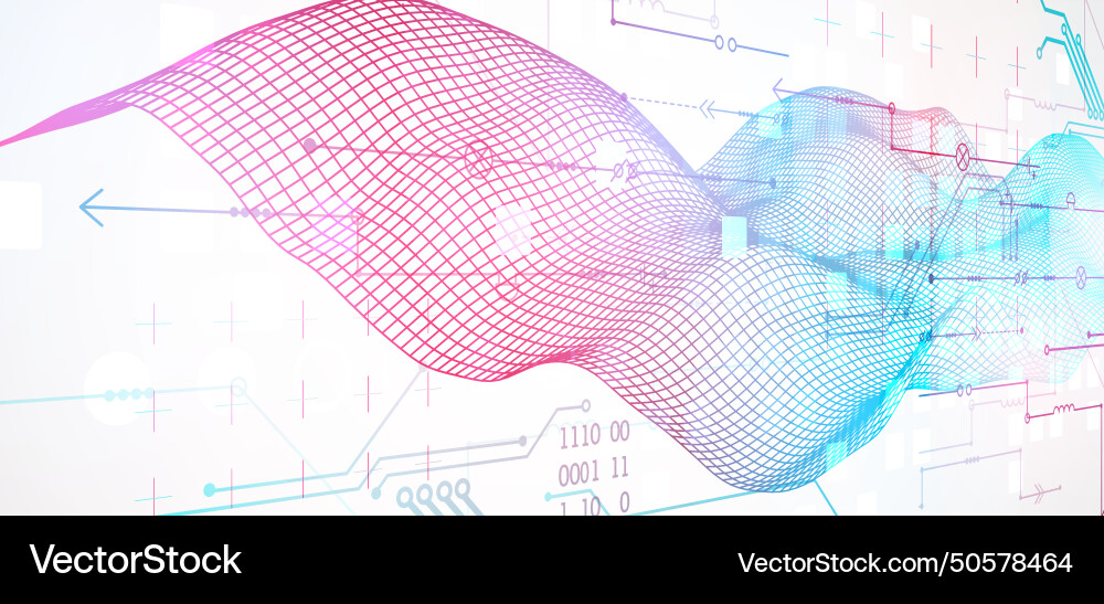 Wireframe big data concept abstract digital vector image