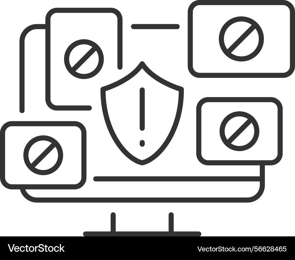 Ad blocking icon displayed Ad blocking icon displayed vector image