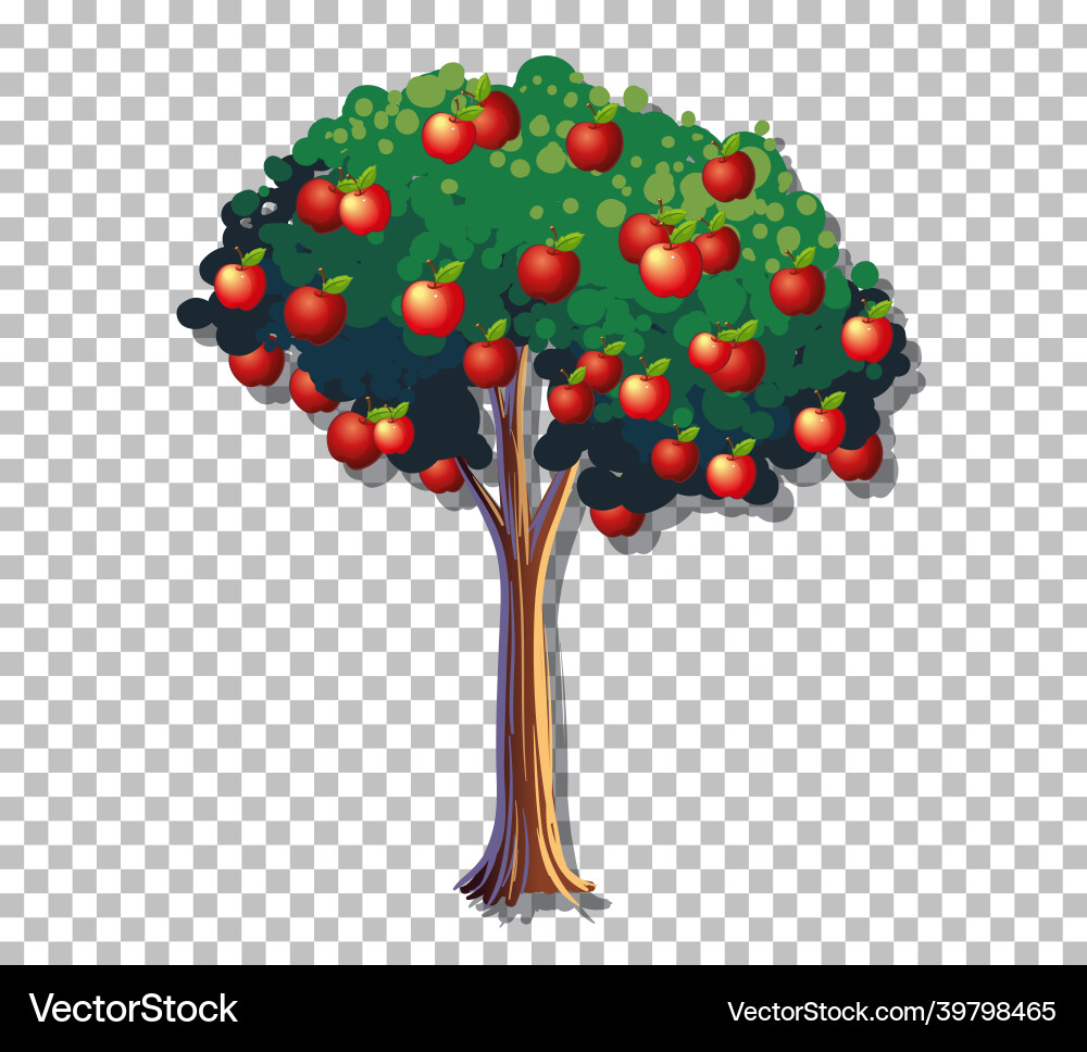 Apple tree on transparent background Apple tree on transparent background vector image