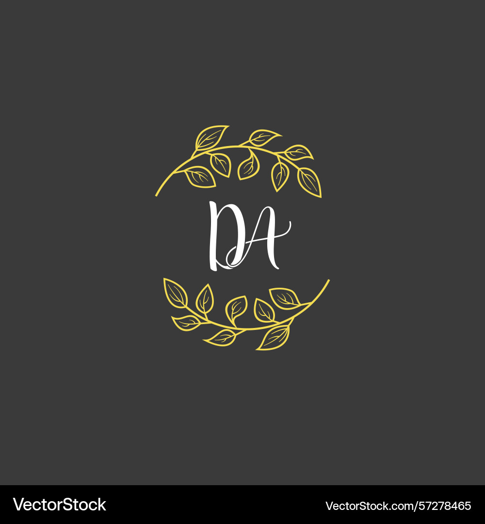 Botanical monogram logos with initial da Botanical monogram logos with initial da Vector Image