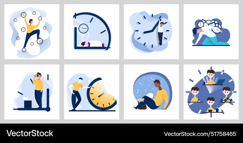 Concept of time management with clock background Vector Image