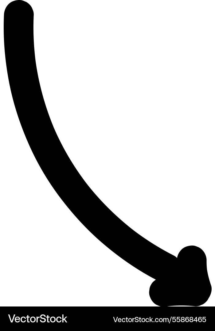 Elbow arrow soft curve vector image