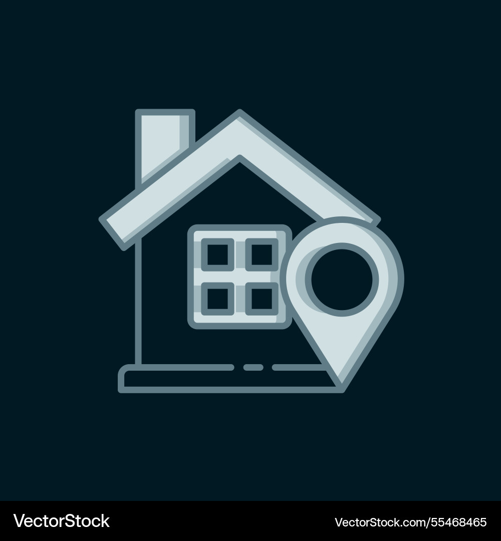 Line map pointer with house icon isolated Line map pointer with house icon isolated vector image